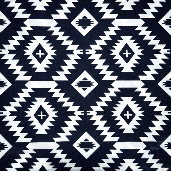 Pink Rose Black Ivory Aztec Print Mini Dress L - Picture 4 of 11